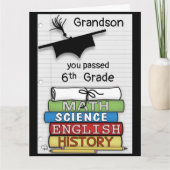 6年生の合格おめでとうございます、ブックス・ビッグ カード (正面)