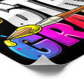 6年生の新学期・アート・キを潰す準備ができている ポスター (角)