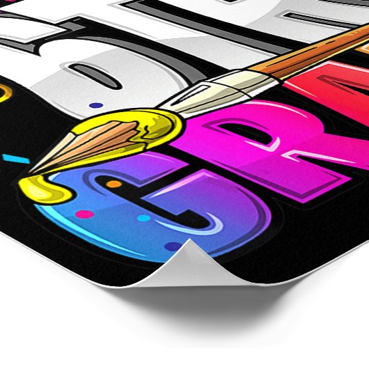 6年生の新学期・アート・キを潰す準備ができている ポスター (角)