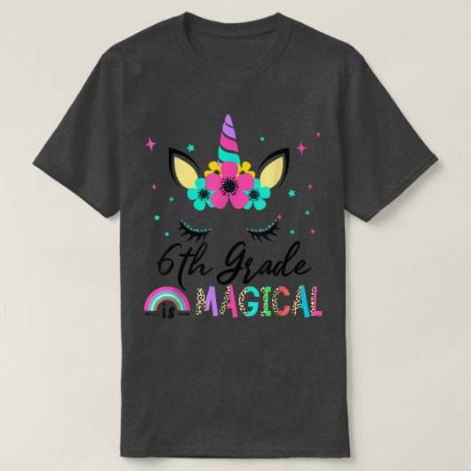 6年生は魔法分隊新学期ユニコーン Tシャツ (デザイン正面)