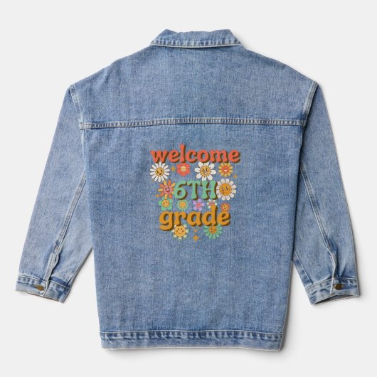 6年生ようこそ、新学期おめでとう！ デニムジャケット (裏面)