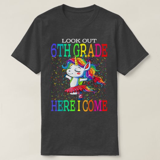 6年生を見て来Unicorn戻るSch Tシャツ (デザイン正面)