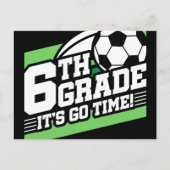 6年生サッカーサッカー初日新学期 ポストカード (正面)