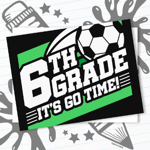 6年生サッカーサッカー初日新学期 ポストカード