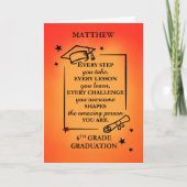 6年生パーソナライズ卒業感動的引用文 カード (正面)