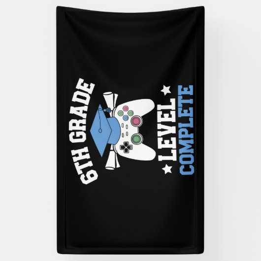 6年生レベル完全ゲーマーゲーム卒業 横断幕 (縦)