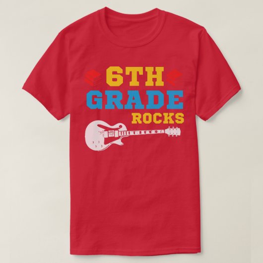 6年生ロックギター新学期サイスグレード6 Tシャツ (デザイン正面)
