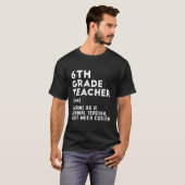 6年生先生おもしろい初日新学期W Tシャツ (正面フル)