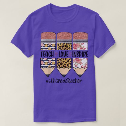 6年生先生新学期ラヴ教えインスピア Tシャツ (デザイン正面)