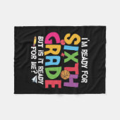 6年生先生準備完了 フリースブランケット (正面(横))