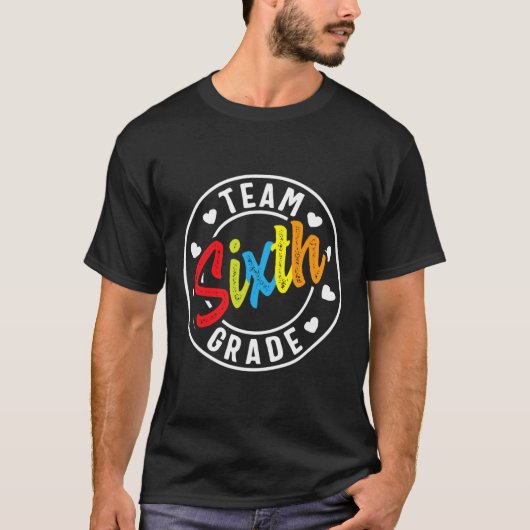 6年生新学期ボーイズガールズ先生 Tシャツ (正面)