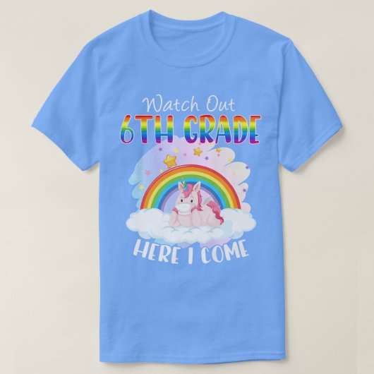 6年生新学期ユニコーンキッド茶 Tシャツ (デザイン正面)