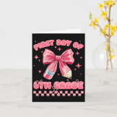 6年生最初の日 コケッティ バックトゥスクール ガール カード (黄色い花)