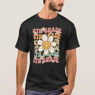 6年生 レトロなお花の友達 Tシャツ