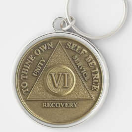 6年間のリカバリオウムのMedallion of Sobriity Milestone キーホルダー