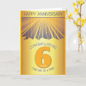 6年間の断酒記念日 | ゴールデンレイ12ステップ カード (黄色い花)