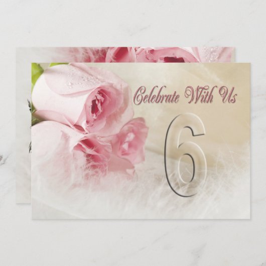 6年間の記念日パーティの招待状 招待状 (正面/裏面)