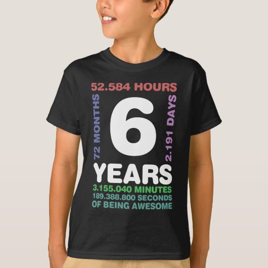 6年72カ月誕生日 Tシャツ (正面)