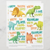 6恐竜キッズクラスルームのバレンタインデーのカード レターヘッド (正面/裏面)