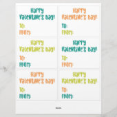 6恐竜キッズクラスルームのバレンタインデーのカード レターヘッド (裏面)