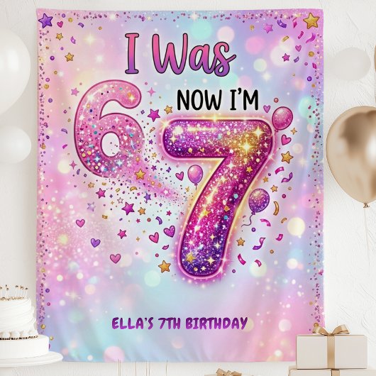 6才から7才へ 誕生日バナー 6 7 誕生日 タペストリー