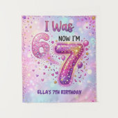 6才から7才へ 誕生日バナー 6 7 誕生日 タペストリー (正面)