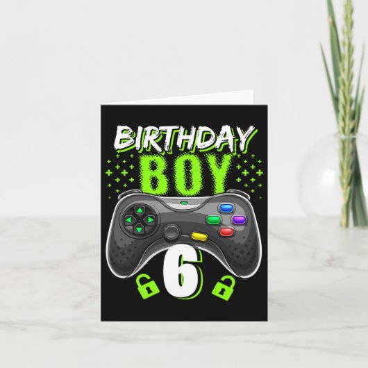 6才の誕生日おめでとう ゲームコントローラー ゲーマー 6歳の誕生日 カード (正面)