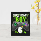 6才の誕生日おめでとう ゲームコントローラー ゲーマー 6歳の誕生日 カード (黄色い花)