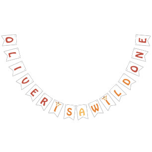 6文字の名前は野生の1サファリジャングルキリン バンティングフラッグ