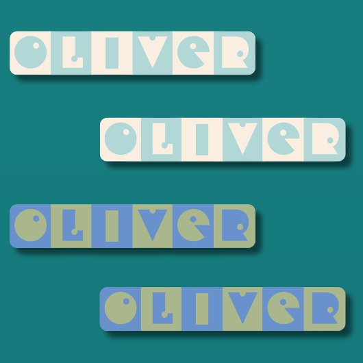 6文字の少年の名前の長方形の鉄パッチ ラベル