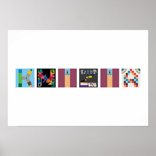6文字ネームボードゲームアルファベットポスター ポスター (正面)