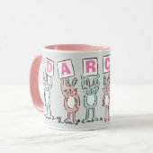 6文字ラビットマグ付きおもしろい名 マグカップ (正面左)