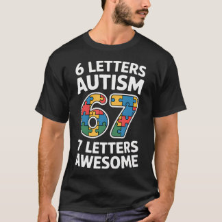6文字 自閉症 7文字 かっこいい 67 自閉症 Tシャツ