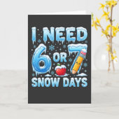 6日か7日の雪の日が欲しい 面白い冬の先生 アップル カード (黄色い花)