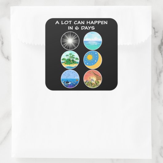 6日の創造 – 創世記1-2学校先生 スクエアシール (バッグ)