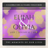 6日33日47日48アメジスト結婚記念日 ガラスコースター (正面)