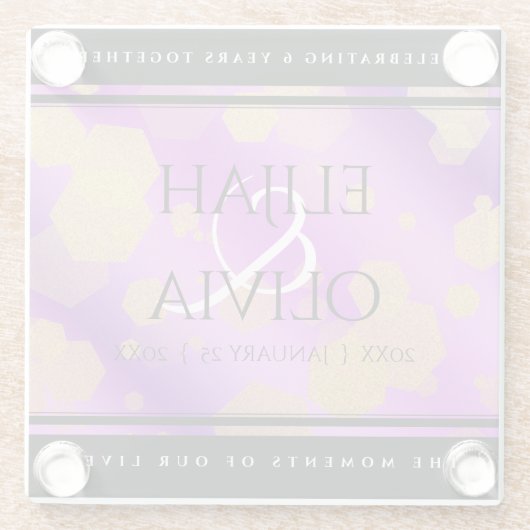 6日33日47日48アメジスト結婚記念日 ガラスコースター (裏面)