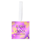 6日33日47日48アメジスト結婚記念日 キューブオーナメント (正面)