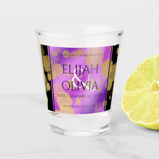 6日33日47日48アメジスト結婚記念日 ショットグラス (正面)