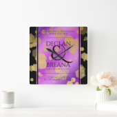 6日33日47日48アメジスト結婚記念日 スクエア壁時計 (ホーム)