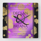 6日33日47日48アメジスト結婚記念日 スクエア壁時計 (正面)