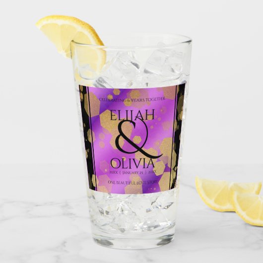 6日33日47日48アメジスト結婚記念日 タンブラーグラス (アイス正面)