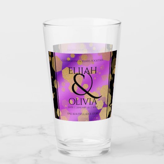 6日33日47日48アメジスト結婚記念日 タンブラーグラス (正面)