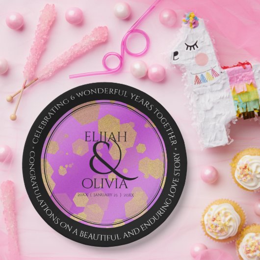 6日33日47日48アメジスト結婚記念日 ペーパープレート (パーティー)