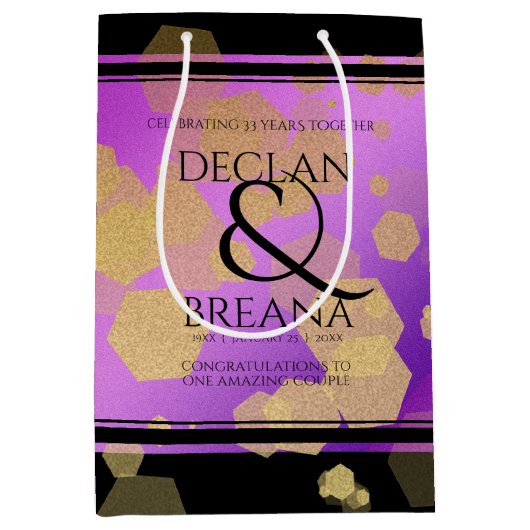 6日33日47日48アメジスト結婚記念日 ミディアムペーパーバッグ (正面)