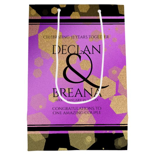 6日33日47日48アメジスト結婚記念日 ミディアムペーパーバッグ (裏面)