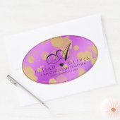 6日33日47日48アメジスト結婚記念日 楕円形シール (封筒)