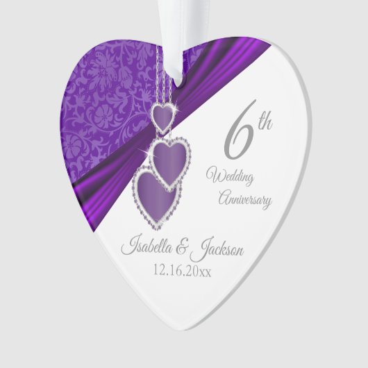6日/33日/47アメジスト結婚記念日 オーナメント (正面)