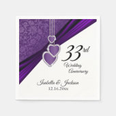 6日/33日/47アメジスト結婚記念日 スタンダードカクテルナプキン (正面)