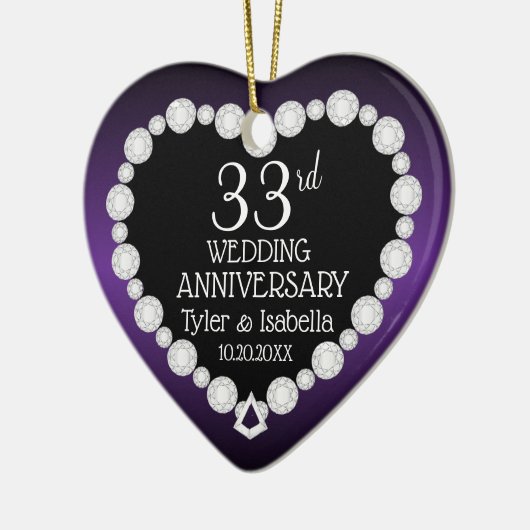 6日/33日/47周年 | アメジストパープル セラミックオーナメント (左)